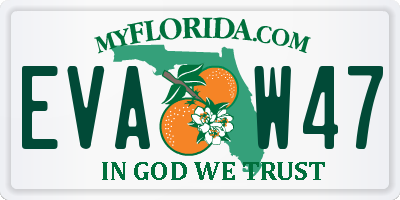 FL license plate EVAW47