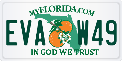 FL license plate EVAW49