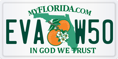 FL license plate EVAW50
