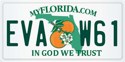 FL license plate EVAW61