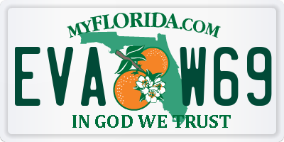 FL license plate EVAW69