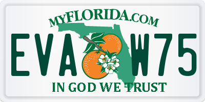 FL license plate EVAW75