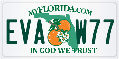 FL license plate EVAW77