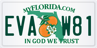 FL license plate EVAW81