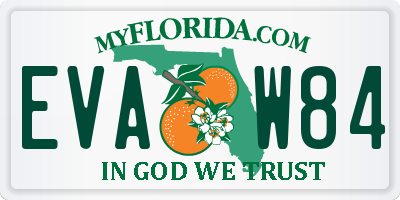 FL license plate EVAW84