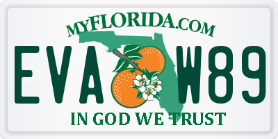 FL license plate EVAW89
