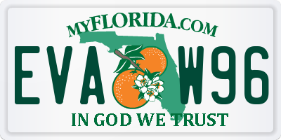FL license plate EVAW96