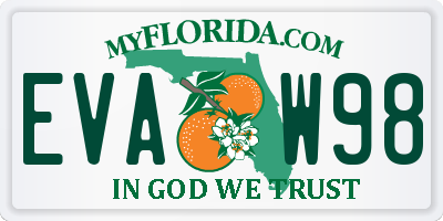 FL license plate EVAW98