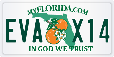 FL license plate EVAX14