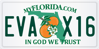 FL license plate EVAX16