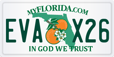 FL license plate EVAX26