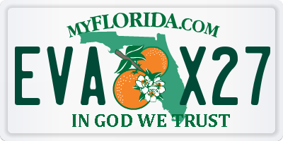 FL license plate EVAX27