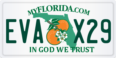 FL license plate EVAX29