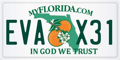 FL license plate EVAX31