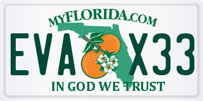 FL license plate EVAX33
