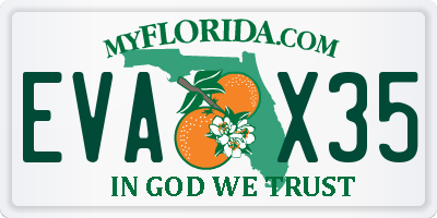 FL license plate EVAX35