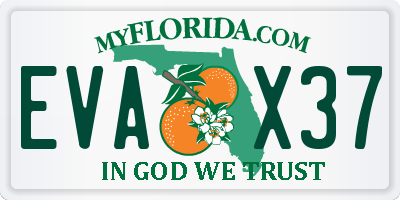 FL license plate EVAX37