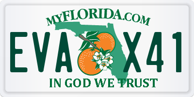 FL license plate EVAX41