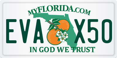 FL license plate EVAX50
