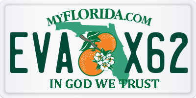 FL license plate EVAX62