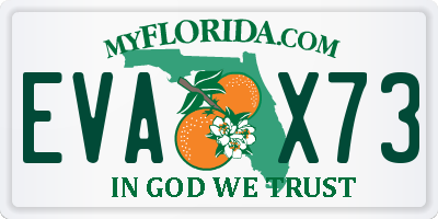 FL license plate EVAX73