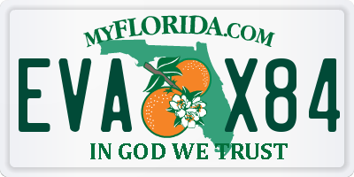 FL license plate EVAX84