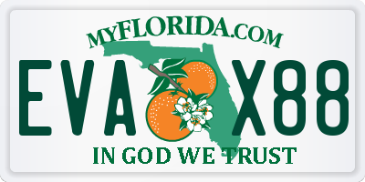 FL license plate EVAX88