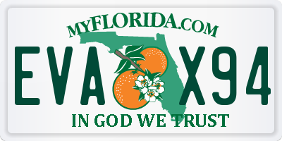 FL license plate EVAX94