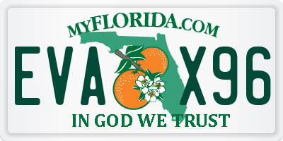 FL license plate EVAX96