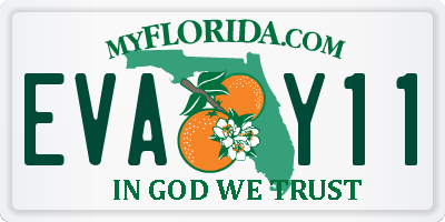 FL license plate EVAY11