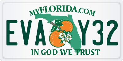 FL license plate EVAY32