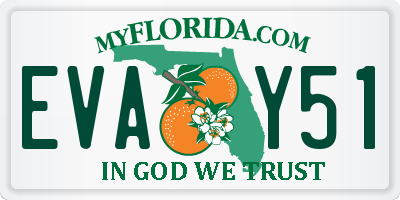 FL license plate EVAY51