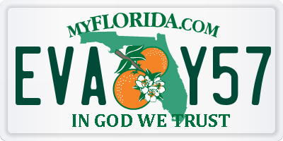 FL license plate EVAY57