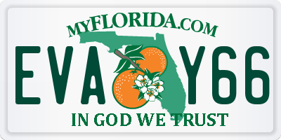 FL license plate EVAY66