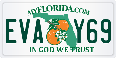 FL license plate EVAY69