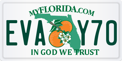 FL license plate EVAY70