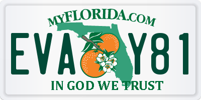 FL license plate EVAY81