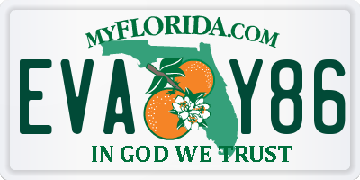 FL license plate EVAY86