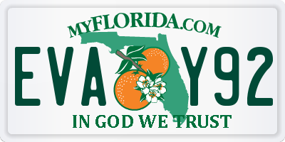 FL license plate EVAY92