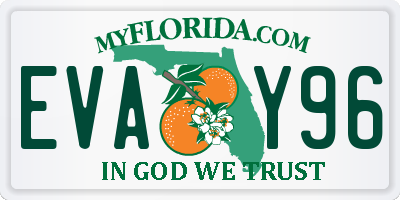 FL license plate EVAY96