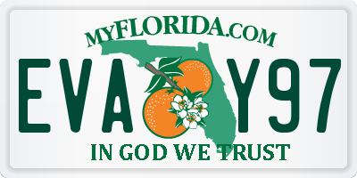 FL license plate EVAY97
