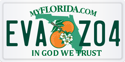 FL license plate EVAZ04