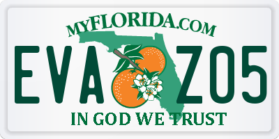 FL license plate EVAZ05