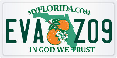 FL license plate EVAZ09