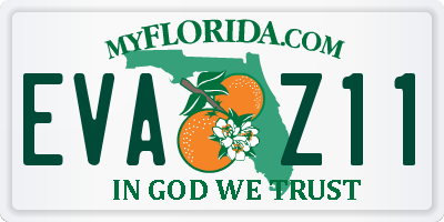 FL license plate EVAZ11