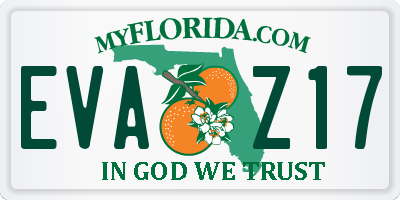 FL license plate EVAZ17