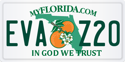 FL license plate EVAZ20