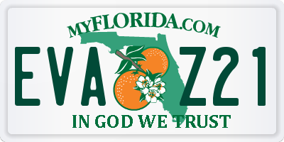 FL license plate EVAZ21