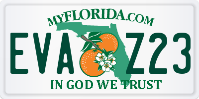 FL license plate EVAZ23