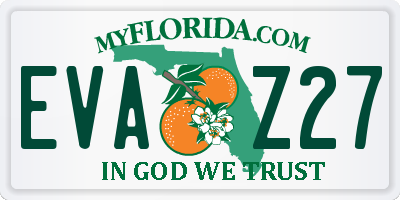 FL license plate EVAZ27